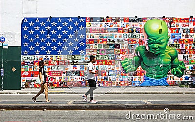 Outdoor art in Nolita district, New York Editorial Stock Photo